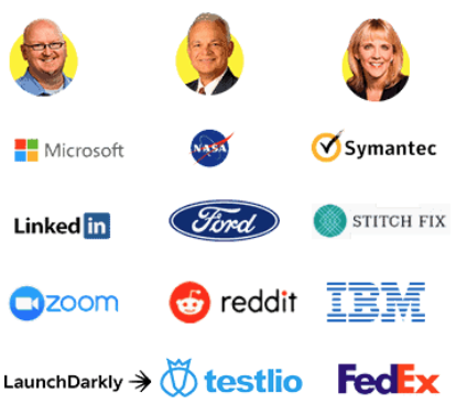 Modern CTO research network — guests and companies including Microsoft, NASA, LinkedIn, Ford, Zoom, Reddit, IBM, and FedEx